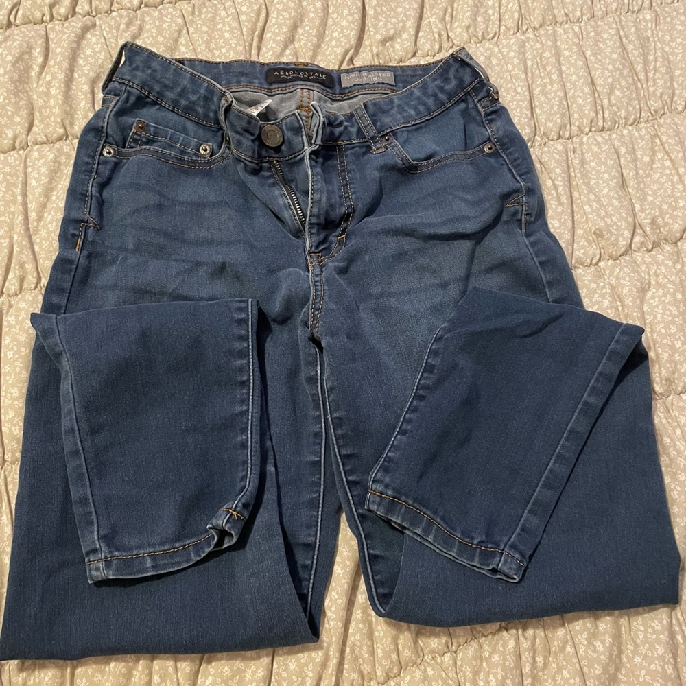 Aeropostale High Waisted Blue Jeggings